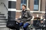 Amsterdam 10 februari 2018 
Prinses Marilene op de fiets in Amsterdam zuid