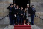 Amsterdam 3 februari 2018 
Prinses Beatrix viert haar 80e verjaardag in het paleis op de dam.
Prins Constantijn, Prinses Laurentien, Gravin Eloise, Graaf Claus Casimir en Gravin Leonore arriveren bij het Koninklijk Paleis op de Dam