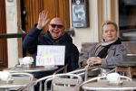 Amsterdam 11 maart 2018   
Renee Soutendijk met haar man Thed Lensen op terras.