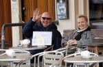 Amsterdam 11 maart 2018   
Renee Soutendijk met haar man Thed Lensen op terras.