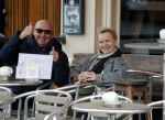 Amsterdam 11 maart 2018   
Renee Soutendijk met haar man Thed Lensen op terras.
