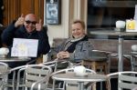 Amsterdam 11 maart 2018   
Renee Soutendijk met haar man Thed Lensen op terras.