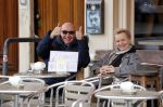 Amsterdam 11 maart 2018   
Renee Soutendijk met haar man Thed Lensen op terras.