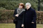 Leusden 6 maart 2018
Crematie Mies Bouwman in crematorium Leusden. Tonny Eyk met vrouw