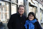 Amsterdam 9 maart 2019
Robert ten Brink en zijn vrouw Roos op de fiets in Amsterdam.