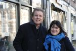 Amsterdam 9 maart 2019
Robert ten Brink en zijn vrouw Roos op de fiets in Amsterdam.
