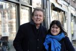 Amsterdam 9 maart 2019
Robert ten Brink en zijn vrouw Roos op de fiets in Amsterdam.