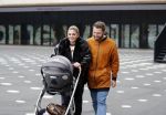 Amsterdam 28 februari 2019
Roxeanne Hazes en haar vriend Erik Zwennes achter de kinderwagen.