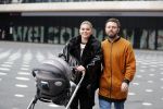 Amsterdam 28 februari 2019
Roxeanne Hazes en haar vriend Erik Zwennes achter de kinderwagen.
