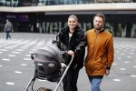 Amsterdam 28 februari 2019
Roxeanne Hazes en haar vriend Erik Zwennes achter de kinderwagen.