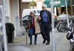Amsterdam 4 februari 2020
Cor Boonstra met zijn vrouw Hansje Boonstra op de cornelis schuytstraat in hun Biro karretje>