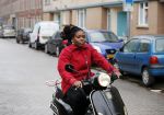 Rotterdam 17 januari 2020
Imanuelle Grives op haar scooter in Rotterdam.