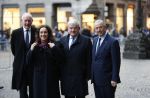 Amsterdam 14 januari 2020
Nieuwjaarsreceptie van Koningin Maxima en Koning Willem Alexander in het paleis op de dam. de 4 burgemeesters van de grote steden . vlnr Johan Remkes Femke Halsema Jan v Zanen en Aboutaleb