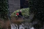 Blaricum 14 februari 2020
Marco Borsato met rode rozen bij zijn huis . Het is valentijnsdag. Er lopen meerdere werklui rond bij de villa van Marco en leontien
