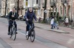 Amsterdam 20 februari 2021
Erwin Olaf met partner  op de fiets in Amsterdam zuid.