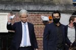 Amsterdam 21 februari 2021
Geert Wilders met zijn beveiliging in het vondelpark bij VondelCS