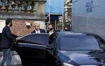 Amsterdam 21 februari 2021
Geert Wilders met zijn beveiliging in het vondelpark bij VondelCS
