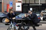 Amsterdam 21 februari 2021
Joost Nijsen  met zijn vriendin en ex van Joost Zwagerman Maaike Pereboom. Maaike heeft een zoontje van Joost Zwagerman