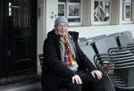 Amsterdam 4 maart 2021
Peter Faber zit elke ochtend tijdens corona bij cafe Kobalt op terras.
