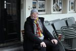 Amsterdam 4 maart 2021
Peter Faber zit elke ochtend tijdens corona bij cafe Kobalt op terras.