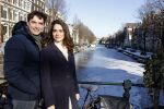 Amsterdam 12 februari 2021
Thierry Baudet en zijn verloofde Davide Heijmans bij de bevroren grachten in Amsterdam.
