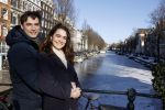 Amsterdam 12 februari 2021
Thierry Baudet en zijn verloofde Davide Heijmans bij de bevroren grachten in Amsterdam.