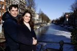 Amsterdam 12 februari 2021
Thierry Baudet en zijn verloofde Davide Heijmans bij de bevroren grachten in Amsterdam.