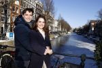 Amsterdam 12 februari 2021
Thierry Baudet en zijn verloofde Davide Heijmans bij de bevroren grachten in Amsterdam.