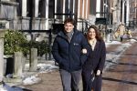 Amsterdam 12 februari 2021
Thierry Baudet en zijn verloofde Davide Heijmans bij de bevroren grachten in Amsterdam.