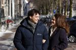 Amsterdam 12 februari 2021
Thierry Baudet en zijn verloofde Davide Heijmans bij de bevroren grachten in Amsterdam.