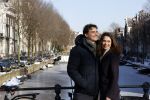 Amsterdam 12 februari 2021
Thierry Baudet en zijn verloofde Davide Heijmans bij de bevroren grachten in Amsterdam.