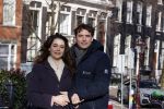 Amsterdam 12 februari 2021
Thierry Baudet en zijn verloofde Davide Heijmans bij de bevroren grachten in Amsterdam.