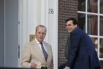 Amsterdam 26 februari 2021
Theo Hiddema en Thierry Baudet voor het huis / praktijk van Theo op de gracht in Amsterdam.