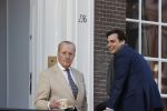 Amsterdam 26 februari 2021
Theo Hiddema en Thierry Baudet voor het huis / praktijk van Theo op de gracht in Amsterdam.