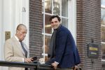 Amsterdam 26 februari 2021
Theo Hiddema en Thierry Baudet voor het huis / praktijk van Theo op de gracht in Amsterdam.
