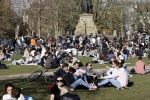 Amsterdam 24 februari 2021
Grote drukte in het vondelpark tijdens corona. Het was heerlijk weer met een zonnetje en een graad of 20.