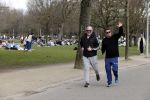 Amsterdam 24 febrruari 2021
Wolter Kroes en kennis Richard hard lopend door het vondelpark