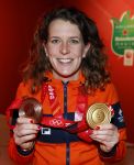 Schiphol 21 februari 2022
De olympische sporters en medaille winnaars komen terug uit Peking en worden gehuldigd in het Hilton Hotel. Ireen Wust
