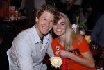 Schiphol 21 februari 2022
De olympische sporters en medaille winnaars komen terug uit Peking en worden gehuldigd in het Hilton Hotel. Irene Schouten met partner vriend Verloofde Dirkjan Mak