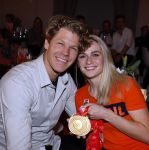 Schiphol 21 februari 2022
De olympische sporters en medaille winnaars komen terug uit Peking en worden gehuldigd in het Hilton Hotel. Irene Schouten met partner vriend Verloofde Dirkjan Mak