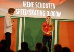 Schiphol 21 februari 2022
De olympische sporters en medaille winnaars komen terug uit Peking en worden gehuldigd in het Hilton Hotel. Irene Schouten met partner vriend Verloofde Dirkjan Mak