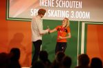 Schiphol 21 februari 2022
De olympische sporters en medaille winnaars komen terug uit Peking en worden gehuldigd in het Hilton Hotel. Irene Schouten met partner vriend Verloofde Dirkjan Mak