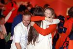 Schiphol 21 februari 2022
De olympische sporters en medaille winnaars komen terug uit Peking en worden gehuldigd in het Hilton Hotel. Jutta v Leerdam en vriendinnen
