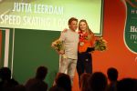 Schiphol 21 februari 2022
De olympische sporters en medaille winnaars komen terug uit Peking en worden gehuldigd in het Hilton Hotel. Jutta v leerdam met vader