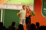 Schiphol 21 februari 2022
De olympische sporters en medaille winnaars komen terug uit Peking en worden gehuldigd in het Hilton Hotel. Jutta v leerdam met vader