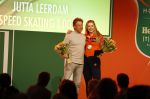 Schiphol 21 februari 2022
De olympische sporters en medaille winnaars komen terug uit Peking en worden gehuldigd in het Hilton Hotel. Jutta v leerdam met vader