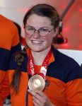 Schiphol 21 februari 2022
De olympische sporters en medaille winnaars komen terug uit Peking en worden gehuldigd in het Hilton Hotel. Kimberley Bos