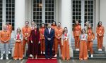 Den Haag 22 februari 2022
De nederlandse medaille winnaars zijn te gast bij Koning Willem Alexander en Koningin Maxima op paleis Noordeinde. Aanwezig oa Irene Schouten Suzanne Schulting Ireen Wust Thomas Krol Antoinette de Jong Marijke Groenewoud Selma Poutsma Yara v kerkhof Xandra Velzeboer Kimberley Bos Patrick Roest en Kjeld Nuis