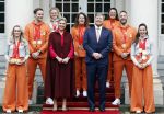 Den Haag 22 februari 2022
De nederlandse medaille winnaars zijn te gast bij Koning Willem Alexander en Koningin Maxima op paleis Noordeinde. Aanwezig oa Irene Schouten Suzanne Schulting Ireen Wust Thomas Krol Antoinette de Jong Marijke Groenewoud Selma Poutsma Yara v kerkhof Xandra Velzeboer Kimberley Bos Patrick Roest en Kjeld Nuis
