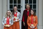 Den Haag 22 februari 2022
De nederlandse medaille winnaars zijn te gast bij Koning Willem Alexander en Koningin Maxima op paleis Noordeinde. Aanwezig oa Irene Schouten Suzanne Schulting Ireen Wust Thomas Krol Antoinette de Jong Marijke Groenewoud Selma Poutsma Yara v kerkhof Xandra Velzeboer Kimberley Bos Patrick Roest en Kjeld Nuis